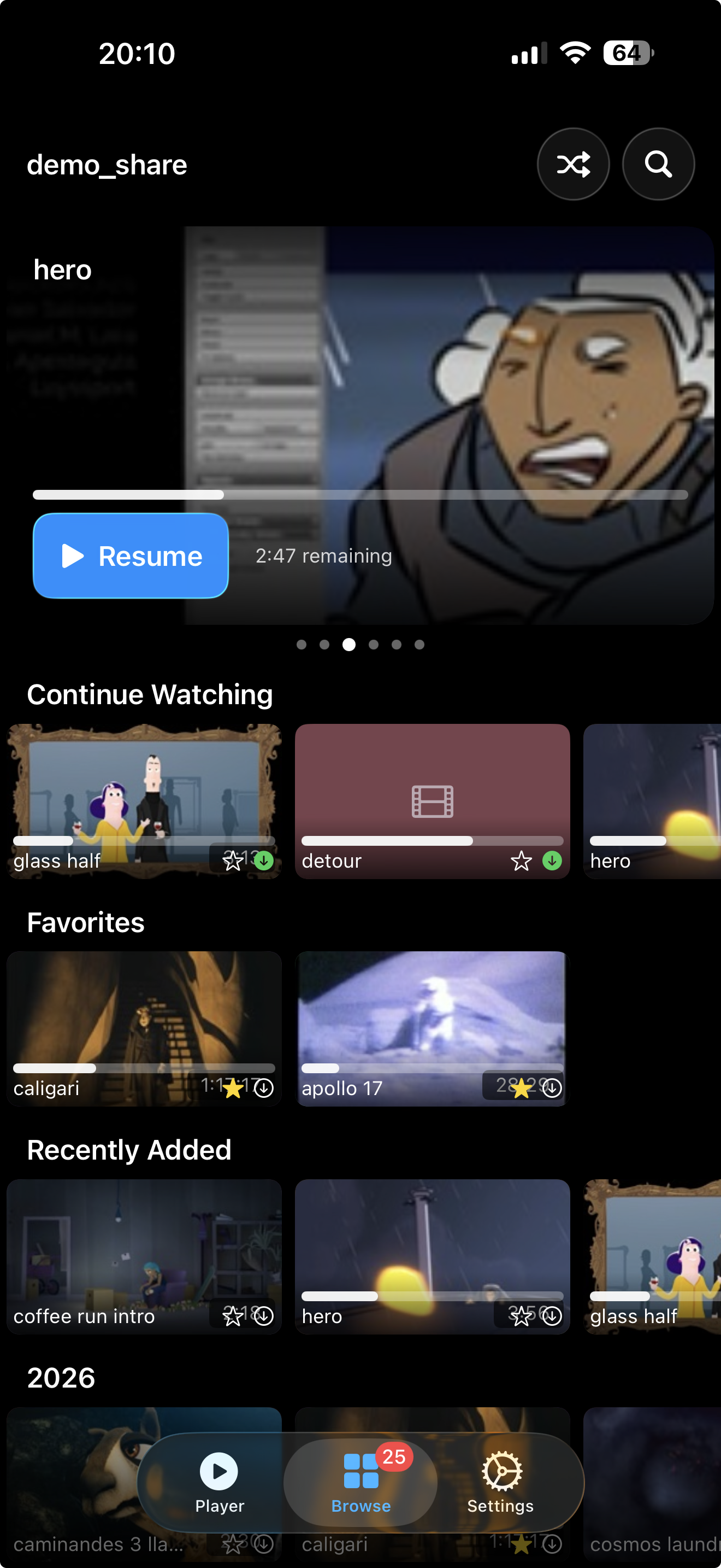 RandomPlayer on iPhone