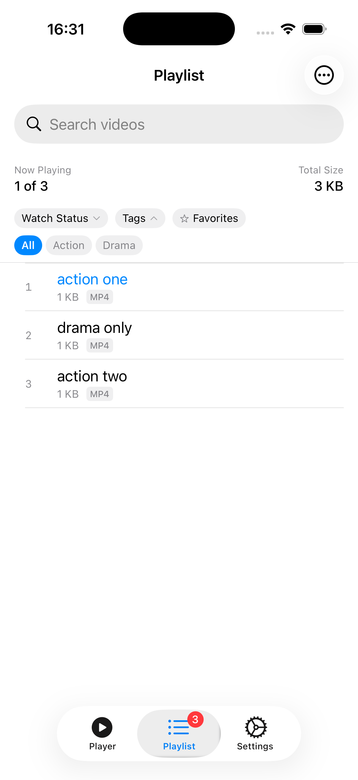 RandomPlayer tag filter on iPhone